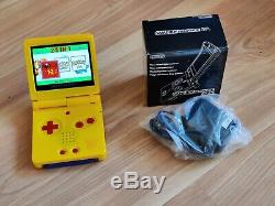Gameboy Advance SP Pokemon Pikachu Nintendo System yellow Color 101 IPS SCREEN