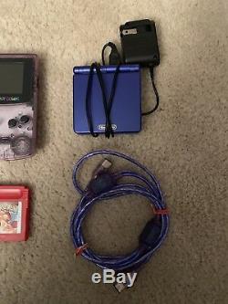 Gameboy Color Advanced Nintendo 2DS Pokemon Red Moon Trade Cable Lot