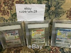 Gameboy Color Collection Crystal, Gold, Silver All 3 Vga 85+ Archial Case