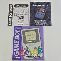 Gameboy Color Console MARIO Clear Purple ver. CGB-001 Boxed 271 Nintendo gb