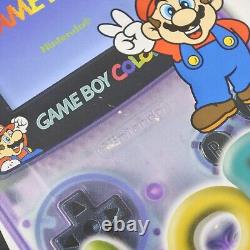 Gameboy Color Console MARIO Clear Purple ver. CGB-001 Boxed 271 Nintendo gb