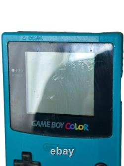 Gameboy Color Console Teal CGB-001 with 2 GAMES and CASE and POWER PACK