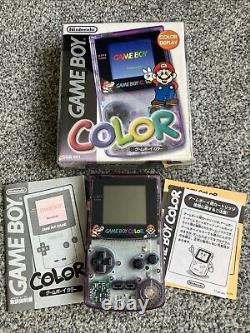 Gameboy Color Jusco Japan Exclusive CIB Mario Clear Purple Console CGB-001