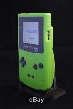 Gameboy Color Kiwi 101 Backlit Screen, Custom Lens, Sticker. NO GLUE