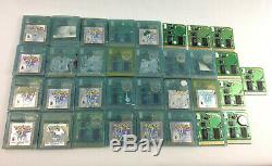 Gameboy Color Pokemon Crystal Cart Lot of 33 Non Working For Parts or Repairs
