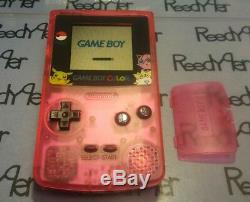 Gameboy Color Pokemon Pikachu Edition Nintendo System Clear Pink Game Boy GBC
