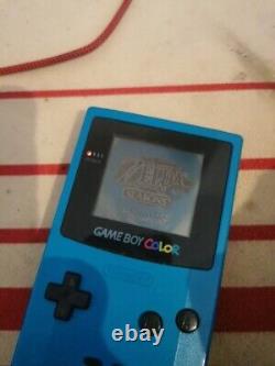 Gameboy Color Teal Console + Zelda Links Awakening And Zelda Oracle Of Seasons