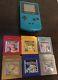 Gameboy Color With6 Genuine Pokemon Red Blue Yellow Gold Silver Crystal All Save T
