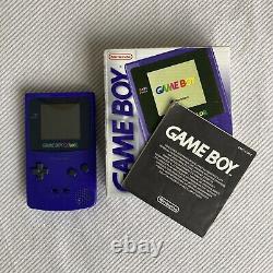 Gameboy Colour Color Boxed Grape Handheld System Tested Working Boxed See Images