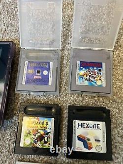 Gameboy Colour Nintendo Atomic Purple CGB-001- Supermario/POP/Hexcite + Case