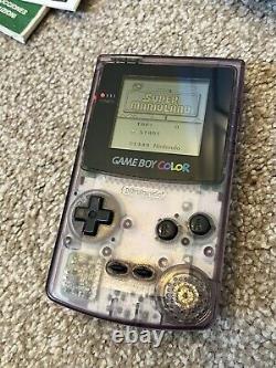 Gameboy Colour Nintendo Atomic Purple CGB-001- Supermario/POP/Hexcite + Case