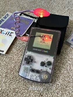 Gameboy Colour Nintendo Atomic Purple CGB-001- Supermario/POP/Hexcite + Case