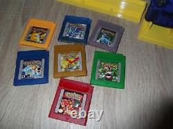 Gameboy Colour Yellow Console & 7 Pokemon Games Bundle