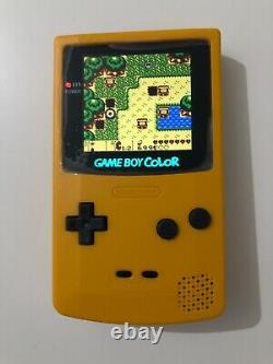 Gameboy Colour with Backlit IPS Screen Mod Custom Dandelion Yellow Shell Q5