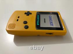 Gameboy Colour with Backlit IPS Screen Mod Custom Dandelion Yellow Shell Q5