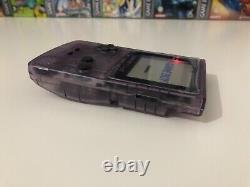 Gameboy Colour with Backlit IPS V2 Screen Mod Custom Atomic Purple Shell Q5