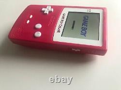 Gameboy Colour with Backlit IPS V3 Screen Mod Custom Pink Berry Fuchsia Shell Q5