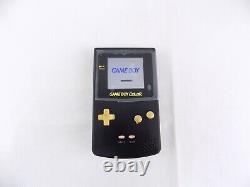 Grade A Nintendo GameBoy Game Boy Color Black With Metal Case, Light-Up Brass