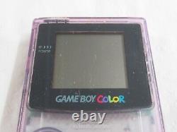 L1639 Nintendo Gameboy Color console Clear Purple yellow & Game Japan GBC