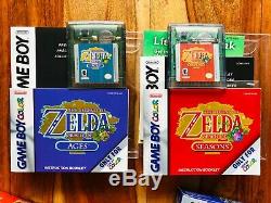 Legend of Zelda ORACLE SEASONS + AGES Gameboy Color Nintendo 1st PRINT FOIL MINT