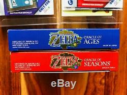 Legend of Zelda ORACLE SEASONS + AGES Gameboy Color Nintendo 1st PRINT FOIL MINT