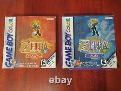 Legend of Zelda Oracle of Ages and Seasons CIB Bundle (Game Boy Color, 2001)