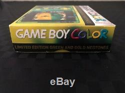 Limited Edition Nintendo Gameboy Color Ozzie Gold and Green Neotones Complete