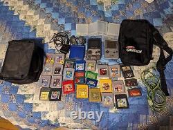 Lot Gameboy Color, Pocket, & Advance SP Blue with 31 Games (GBA & Pokemon Games)