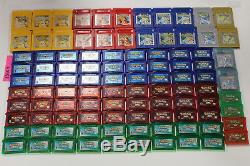 Lot of 100 Nintendo Gameboy Color+Advance Pokemon Games Authentic Untested