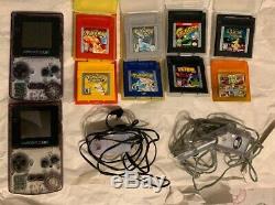 Lot of 2 Nintendo Game Boy Color Atomic Purple Systems +8 Games SEE DESCRIPTION