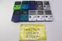 Lot of 6 Nintendo Game Boy color and 4 pocket system PARTS/REPAIR
