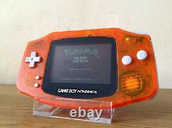 NEW Nintendo Game Boy Advance GBA CLEAR ORANGE System CUSTOM BUTTONS PADS LENS