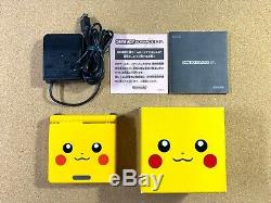 NINTENDO GAME BOY Advance SP Console PIKACHU Pokemon Center Limited Color F/S