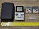 Nintendo Gameboy Color Console Bundle Clear + 2 Game Case Battery Cover Cgb-001