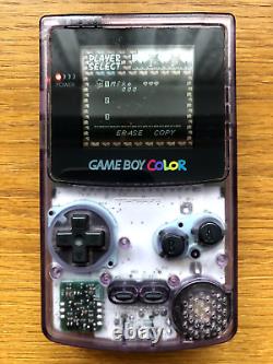 NINTENDO Game Boy Color CLEAR TRANSPARENT PURPLE PERFECT WORKING 1989