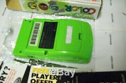 New Screen Nintendo Gameboy Color Kiwi Green Complete In Box