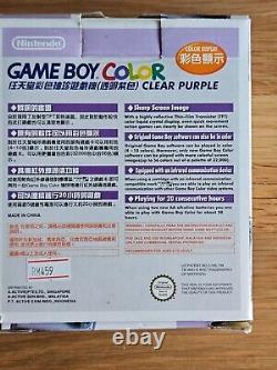 Nintendo CGB-001 Game Boy Color- Purple MINT+GB Adapter, Rec Battery TESTED