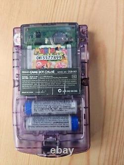 Nintendo CGB-001 Game Boy Color- Purple MINT+GB Adapter, Rec Battery TESTED