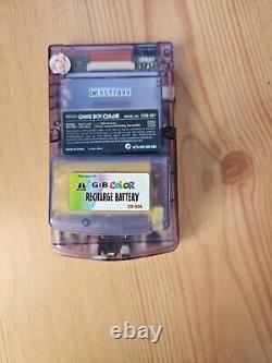 Nintendo CGB-001 Game Boy Color- Purple MINT+GB Adapter, Rec Battery TESTED