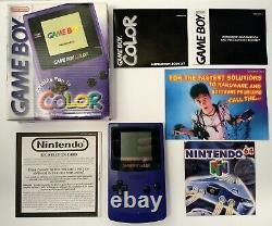 Nintendo GAME BOY COLOR Grape/Purple + ORIGINAL BOX INSTRUCTIONS Gameboy Colour