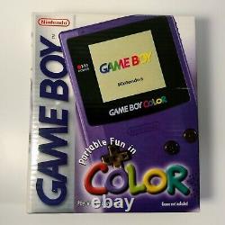 Nintendo GAME BOY COLOR Grape/Purple + ORIGINAL BOX INSTRUCTIONS Gameboy Colour