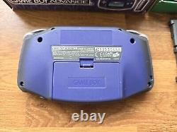 Nintendo Game Boy Advance Purple Handheld System. Boxed 4Game Bundle Mario