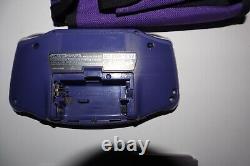 Nintendo Game Boy Advance Purple Handheld System & GameBoy Advance Purple Holder