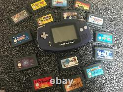 Nintendo Game Boy Advance Purple Handheld System with 15 games