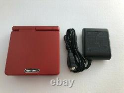 Nintendo Game Boy Advance SP Flame Red Custom Seller Refurbished with Charger