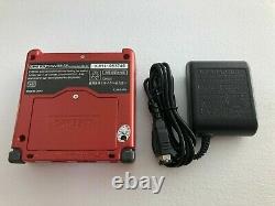 Nintendo Game Boy Advance SP Flame Red Custom Seller Refurbished with Charger
