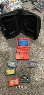 Nintendo Game Boy Advance SP Handheld System, Pokémon Fire Red, Zelda, Etc