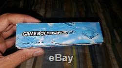 Nintendo Game Boy Advance SP Surf Blue Handheld System GBA Complete with Box CIB