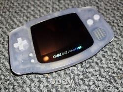 Nintendo Game Boy Advance with IPS display, internal battery and Amp Glacier