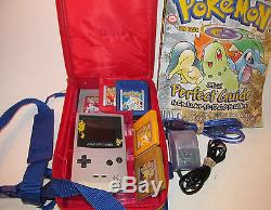 Nintendo Game Boy Color 5 Pokémon Games Edition Gold & Silver Handheld System ++